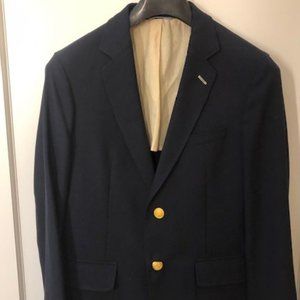 Gant Men's Hopsack Navy Blazer with Brass Buttons (38 / small)